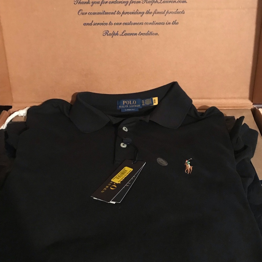 Polo Ralph Lauren Men's Black Long sleeve Polo Size XL